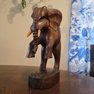 Vintage Hand Carved Elephant